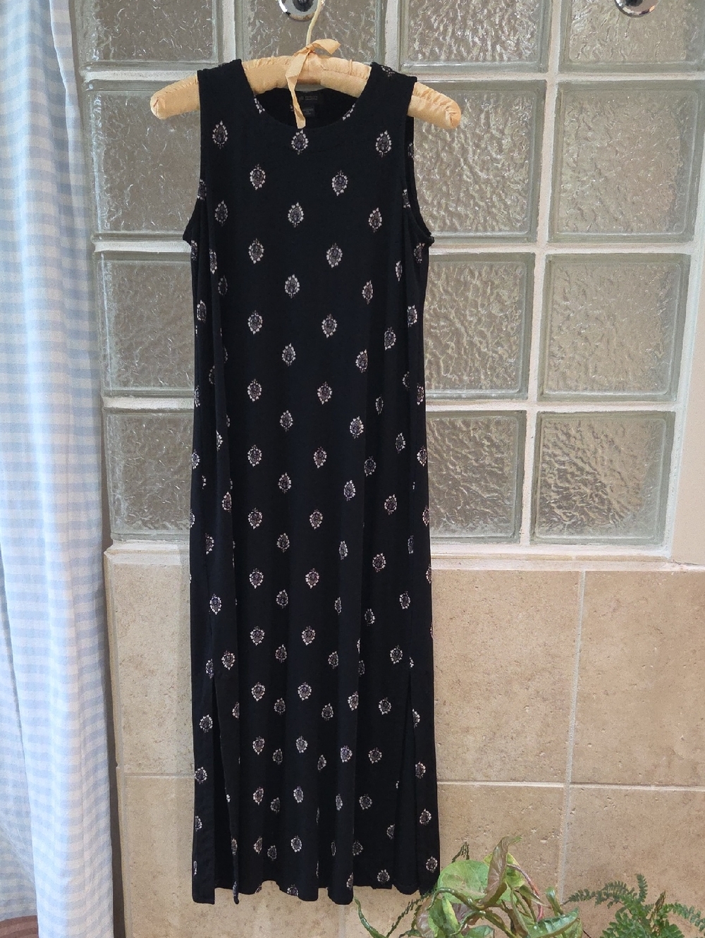 J. Jill Wearever Collection Black Sleeveless Midi Dress Crewneck XS